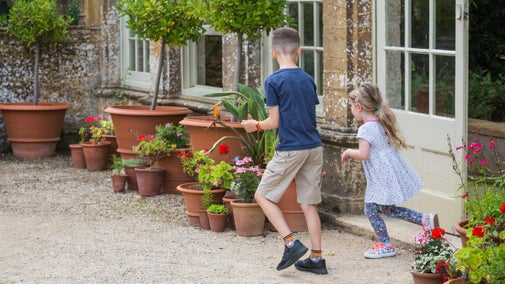 Children playing at Montacute, Somerset